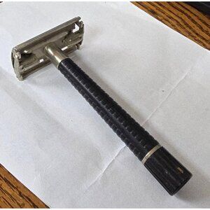 Schick Krona Double-Edge Safety Razor With Black Handle Vintage Collectible Razo